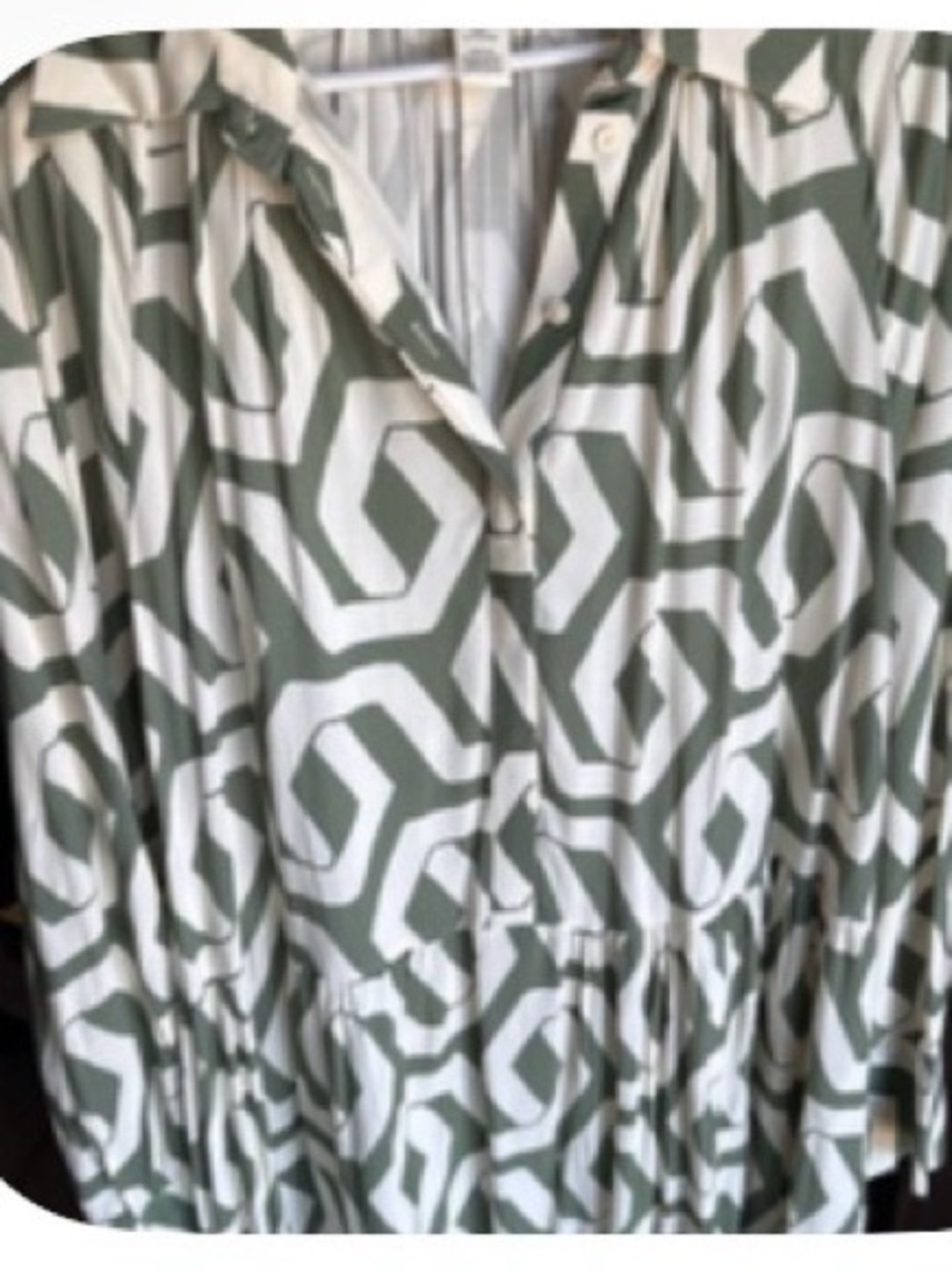 H&M Geometric Print MIDI Dress - Large